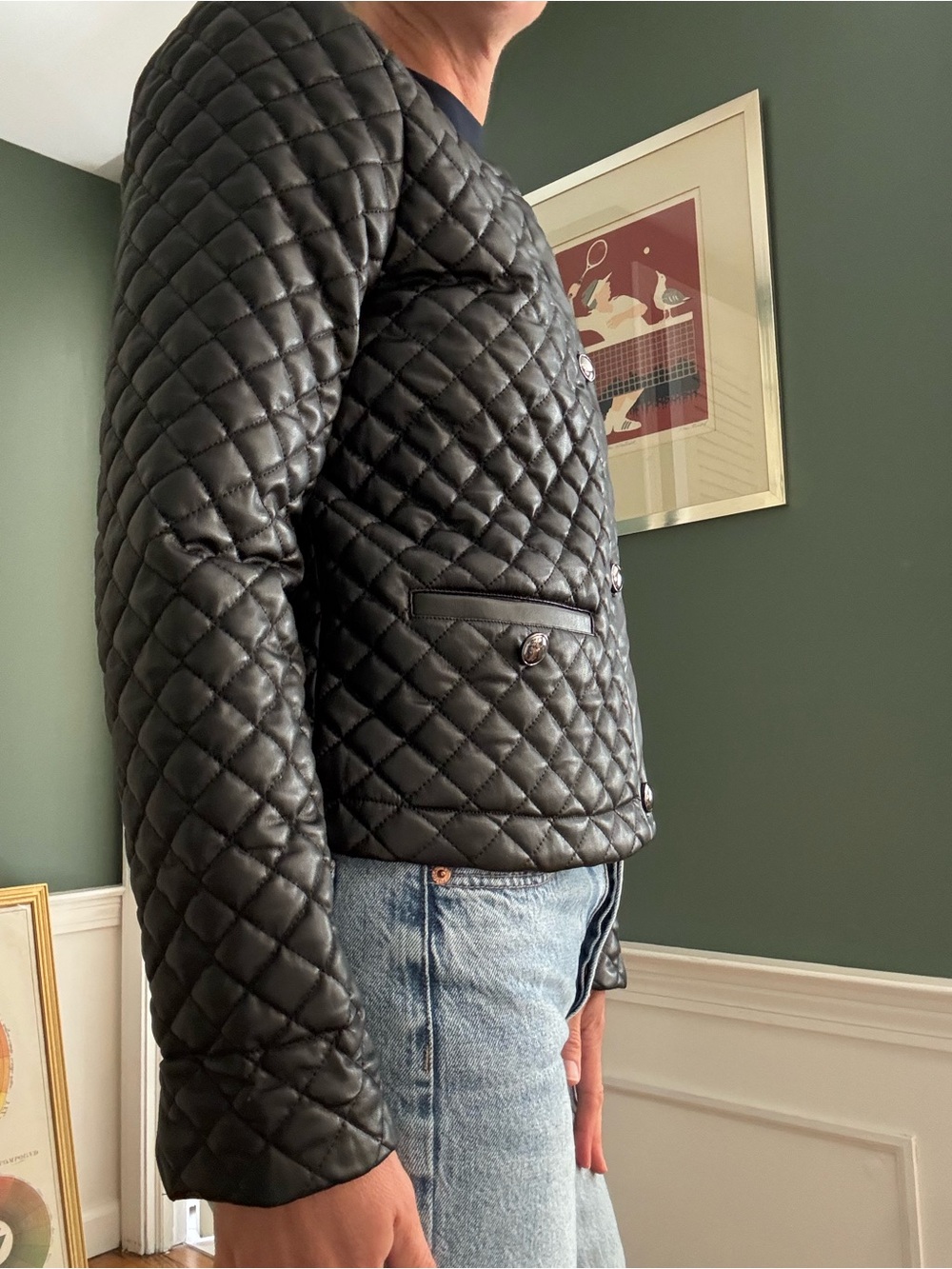 Lysse Black Aurelle Quilted Faux Leather Jacket View 5